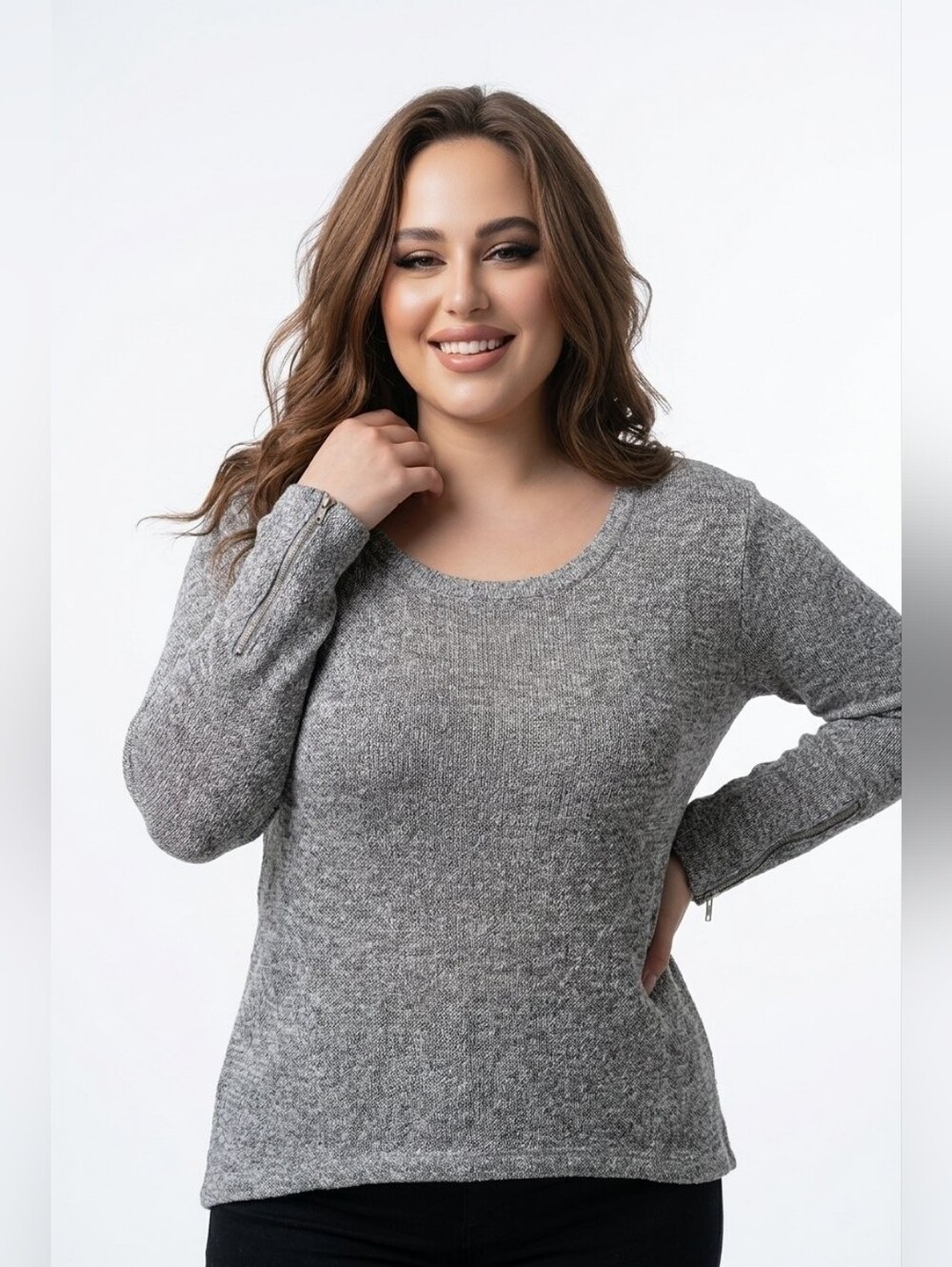 Knit high/low sweater